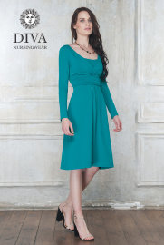 Платье для кормящих и беременных Diva Nursingwear Alba дл.рукав, цвет Smeraldo