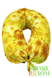 Подушка для кормления холофайбер, наволочка "Хризантемы" в подарок