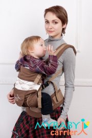 Эрго-рюкзак My Baby Stile, шоколадный, птицы