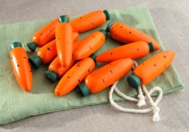 Счетный материал "12 морковок в льняном мешочке", Леснушки