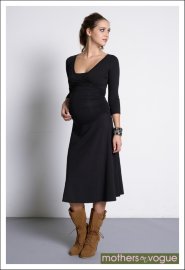 Платье Mothers en Vogue для беременных и кормящих мам "Dana", рукав 3/4 (черный)