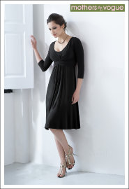 Платье Mothers en Vogue "Wrap Dress", рукав 3/4, цвет черный