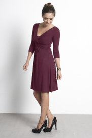 Платье Mothers en Vogue "Wrap Dress", рукав 3/4, цвет винный (Wood Violet)
