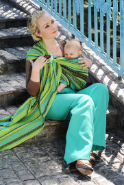 Слинг с кольцами Ellevill Zara Tricolor Green со льном