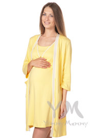 Халат+ночная рубашка для беременных и кормящих мам Yammy Mammy (желтый)